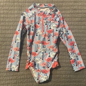 Andy & Evan - Blue and Pink Flamingo Rashguard